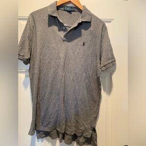 Vintage Ralph Lauren Polo Shirt Mens Causal Size M Gray Grey